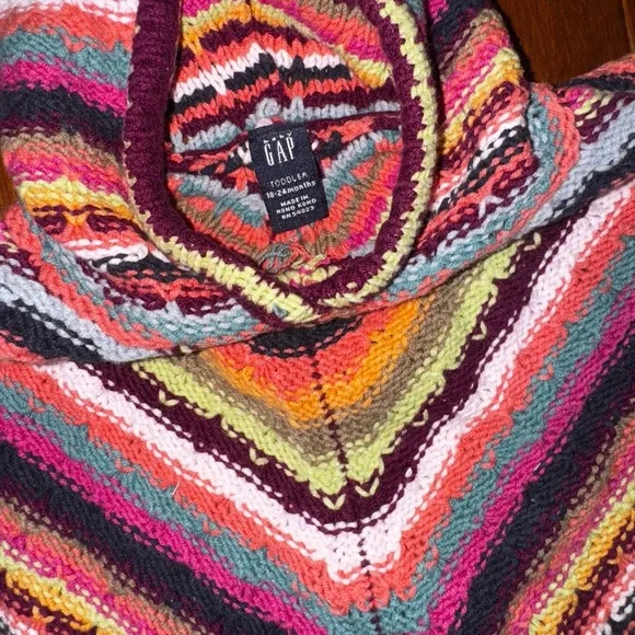 Baby GAP Colorful Cape with Hood and Fringe - Picture 2 of 2